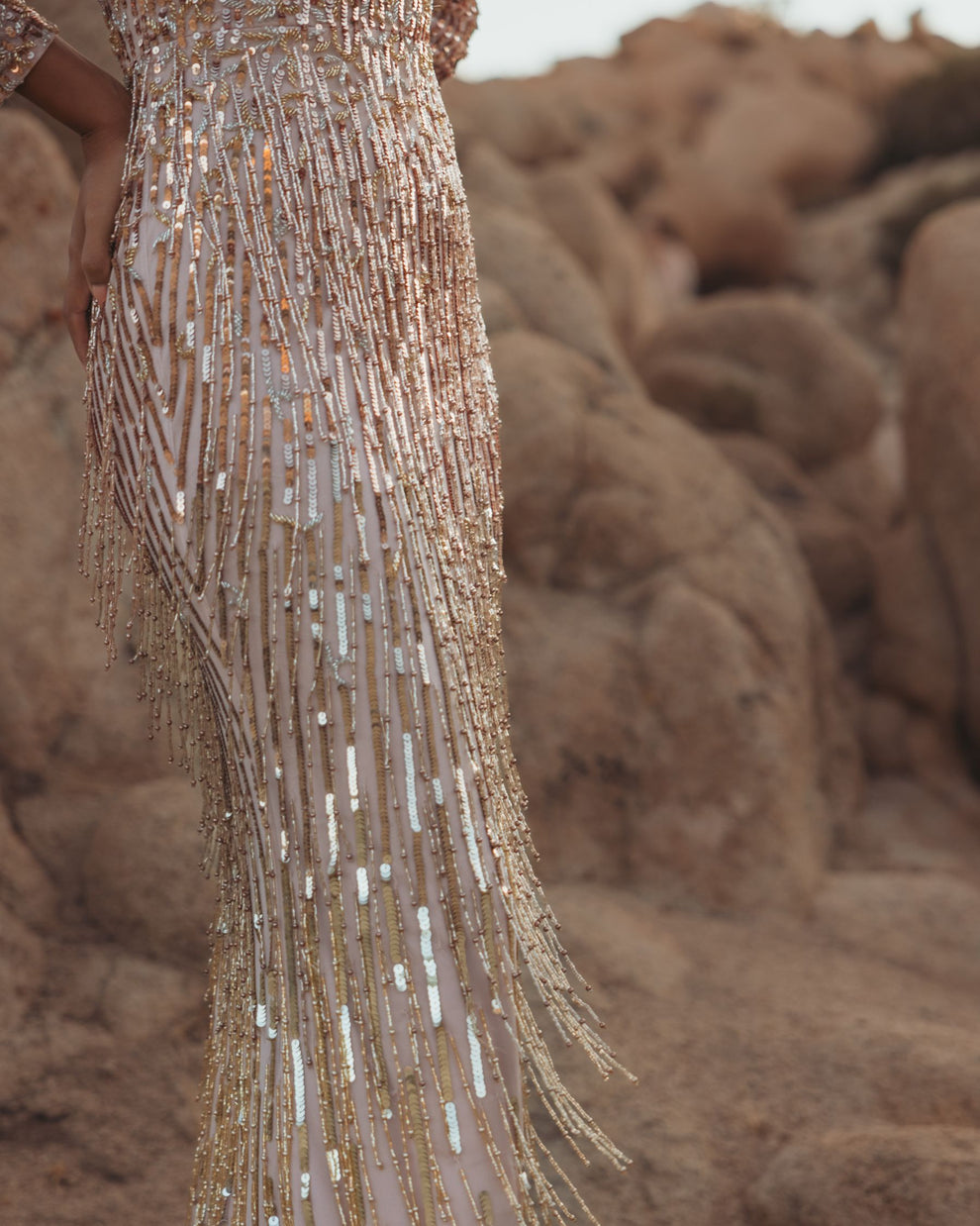 Mother of the Bride Dresses Sequin Long Formal Beaded Mother of the Bride Dress Gold Silver Ombre
