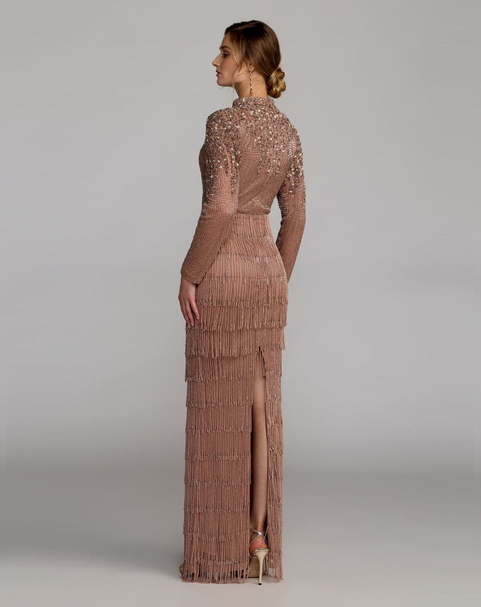 V-Neck Floor-Length Sequin Formal Mermaid Mac Duggal 6188