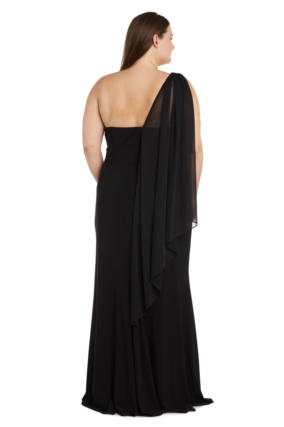 Plus Size Dresses Overlay Long Fitted Formal Prom Plus Size Dress Black