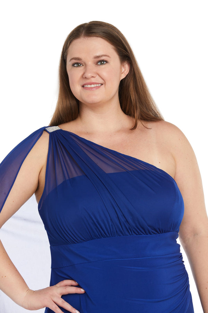 Plus Size Dresses Overlay Long Fitted Formal Prom Plus Size Dress Royal