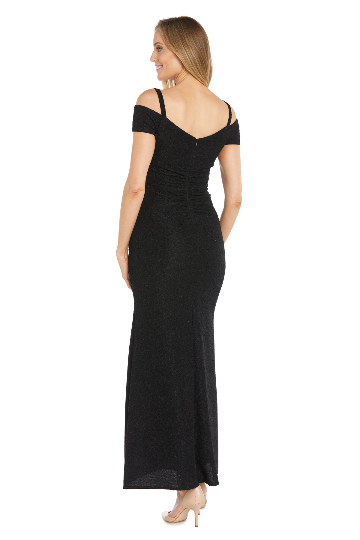 Formal Dresses Long Pleated Glitter Formal Dress Black