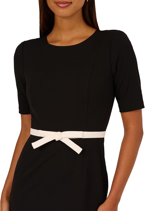 Crew/High-Neck Knee-Length Jersey Occasion Sheath/Column Adrianna Papell AP1D106428