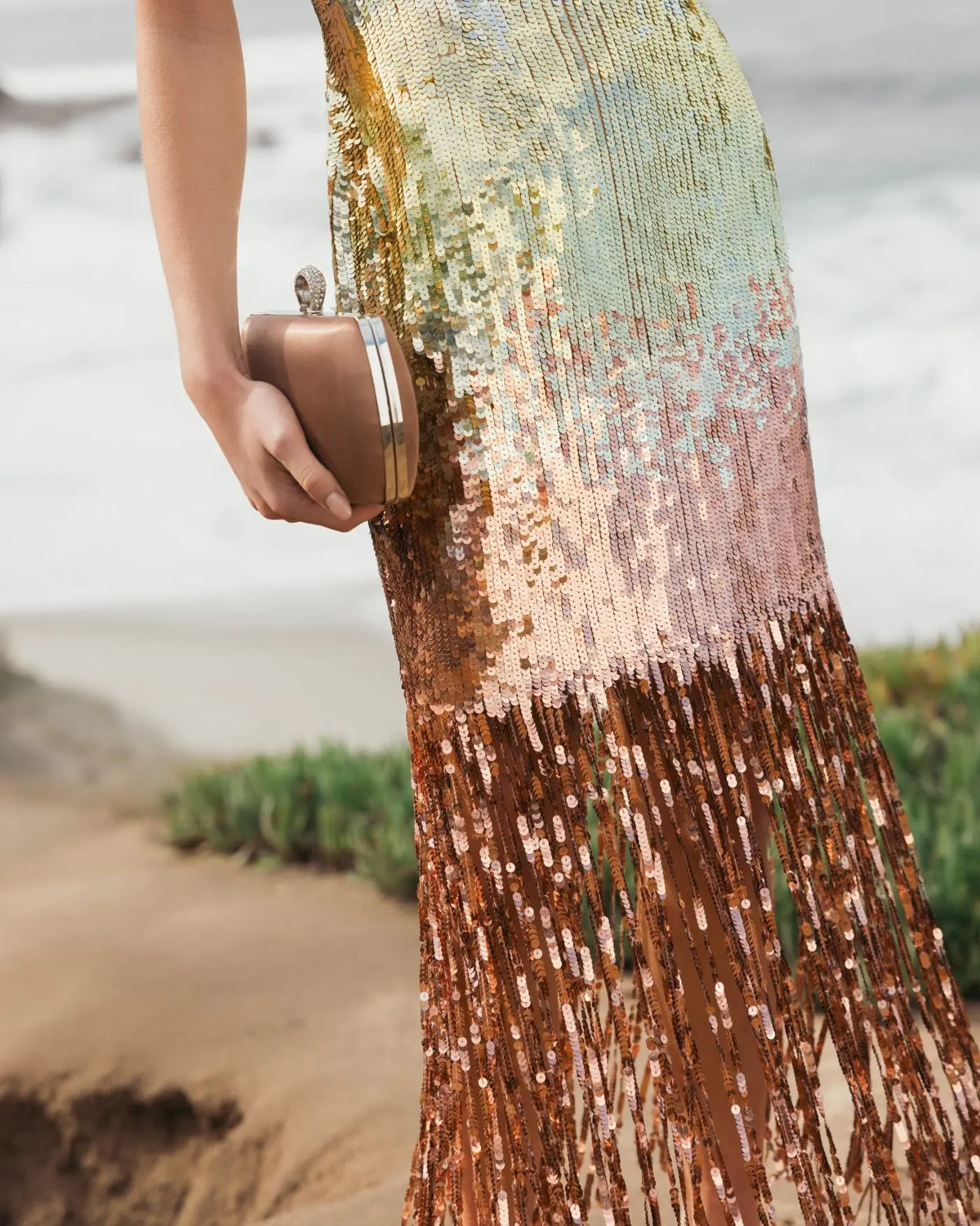 Prom Dresses Long Sequin Prom Evening Dress Gold Silver Ombre