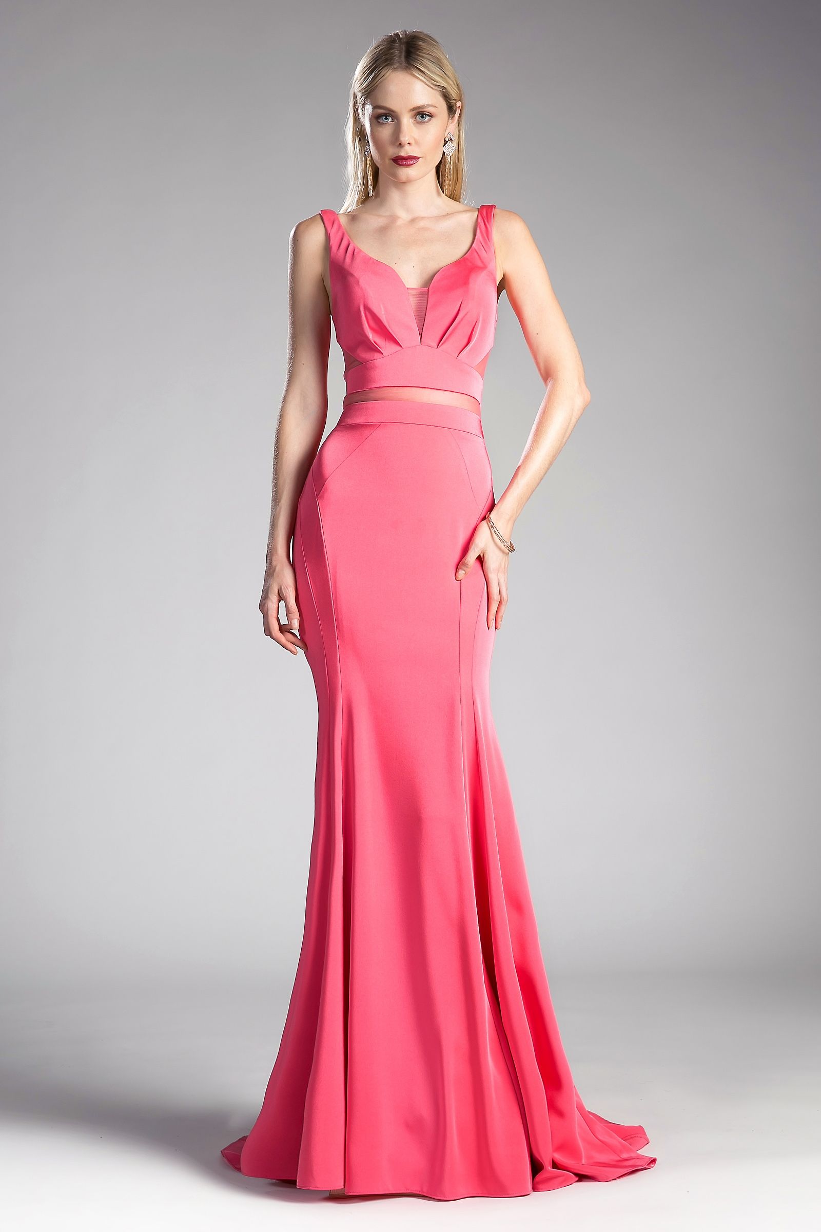 Prom Dresses Formal Long Ruffled Prom Dress Deep Coral