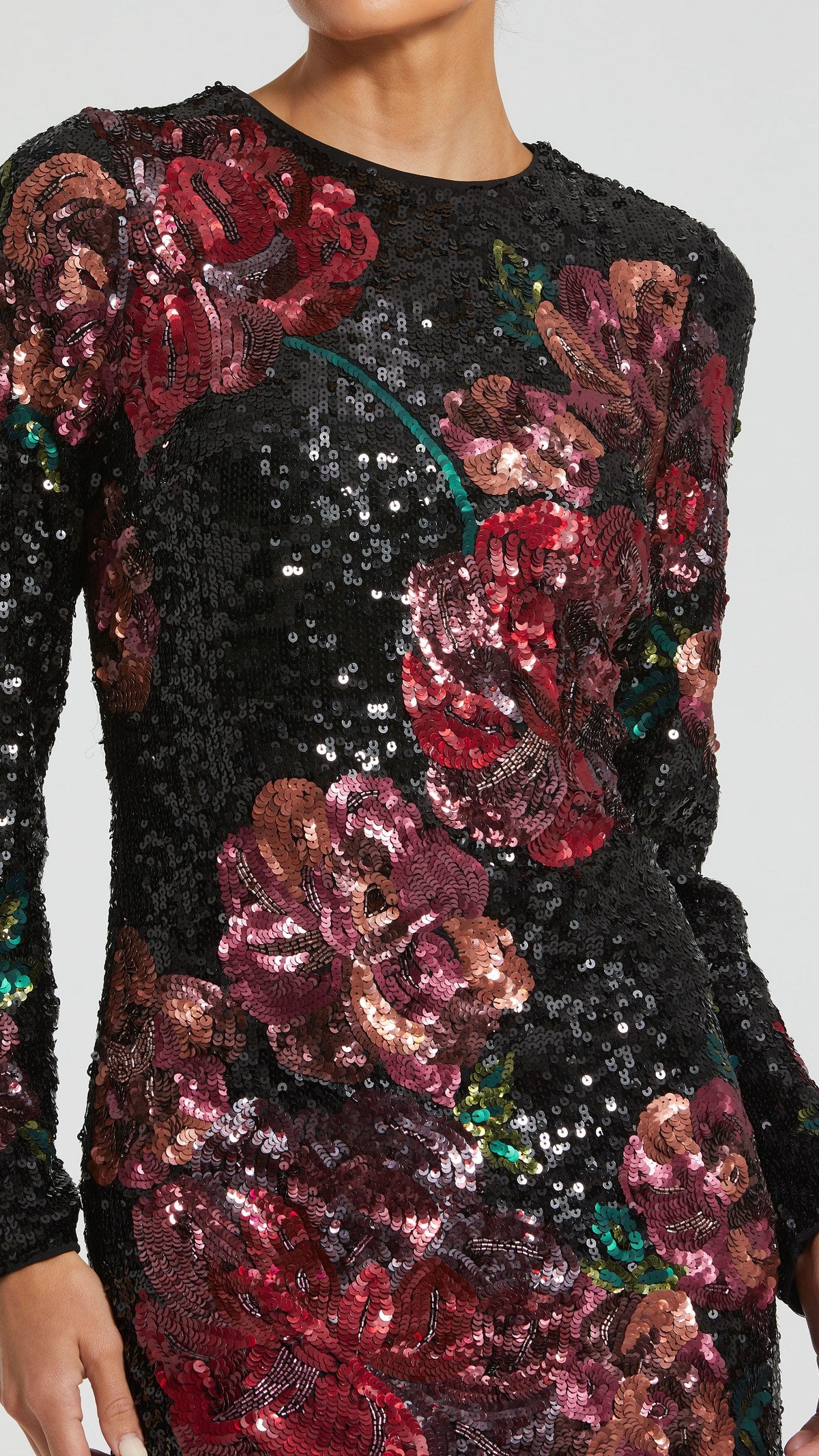 Mac Duggal style 6261 in Black Multi, detail view