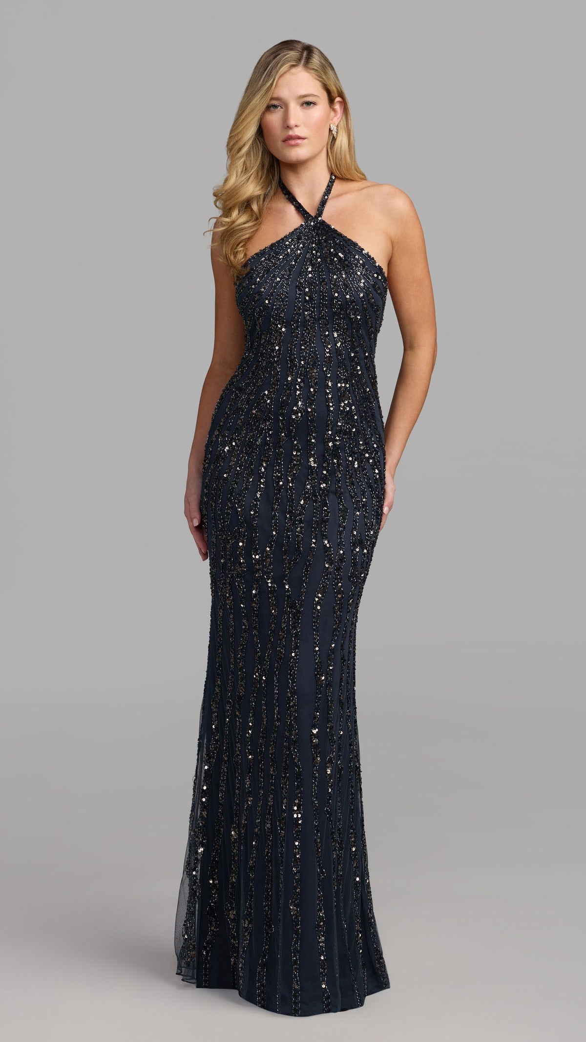 Mac Duggal style 6294 in Graphite, front view