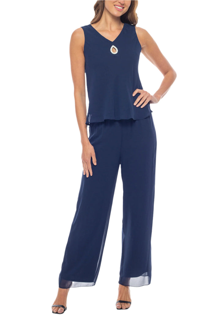 Pant Suit Long Formal Mother of the Bride Pant Suit Navy