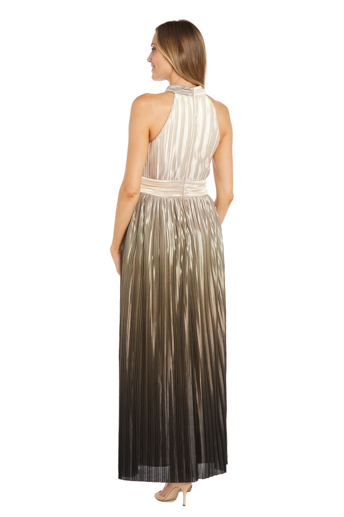 Formal Dresses Long Fitted Pleated Formal Plus Size Dress Champagne/Taupe