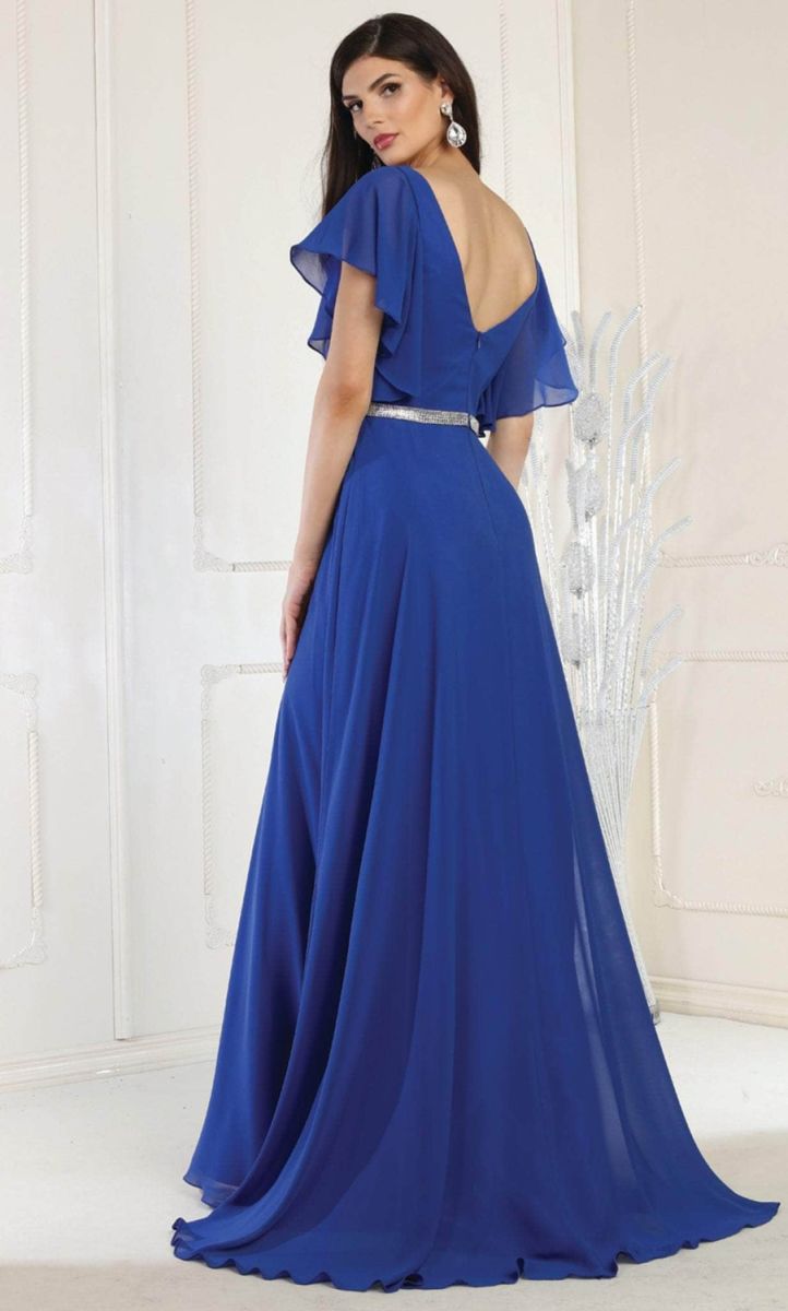 Illusion Floor-Length Chiffon Evening A-Line May Queen 1972