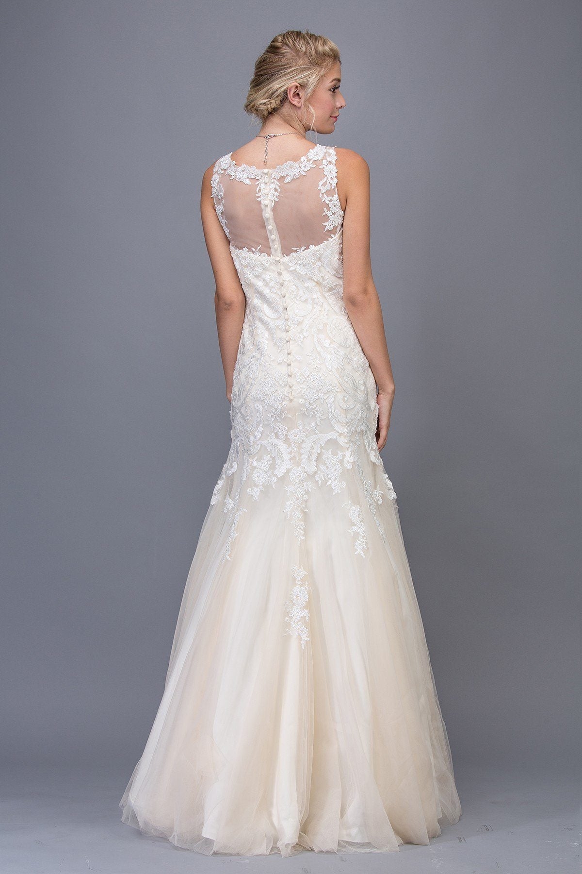 Wedding Dresses Long Wedding Mermaid Bridal Dress Eureka Fashion 6701 Ivory/Champagne