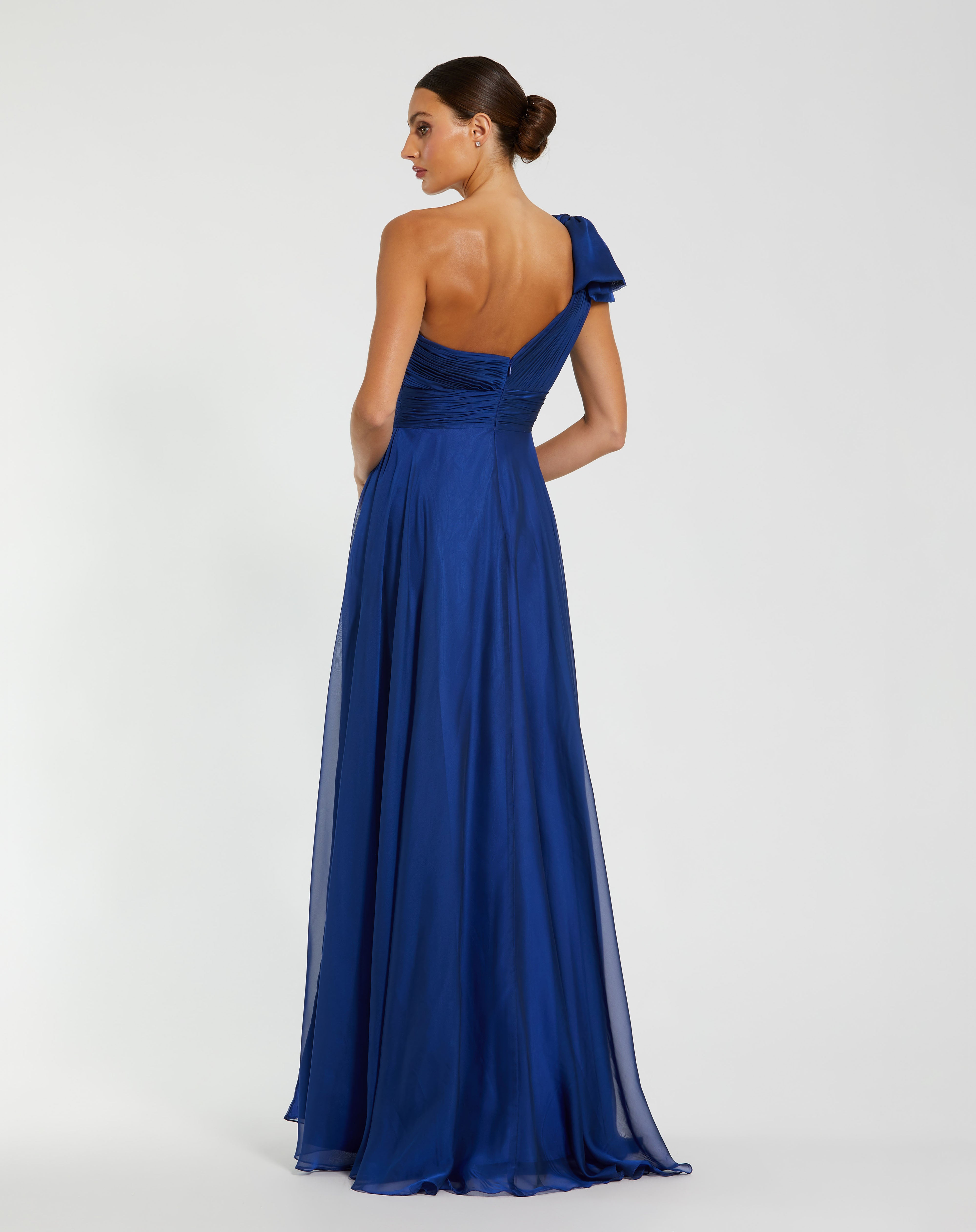 Long Formal Pleated Prom Dress Pleated Detail Mac Duggal 67476