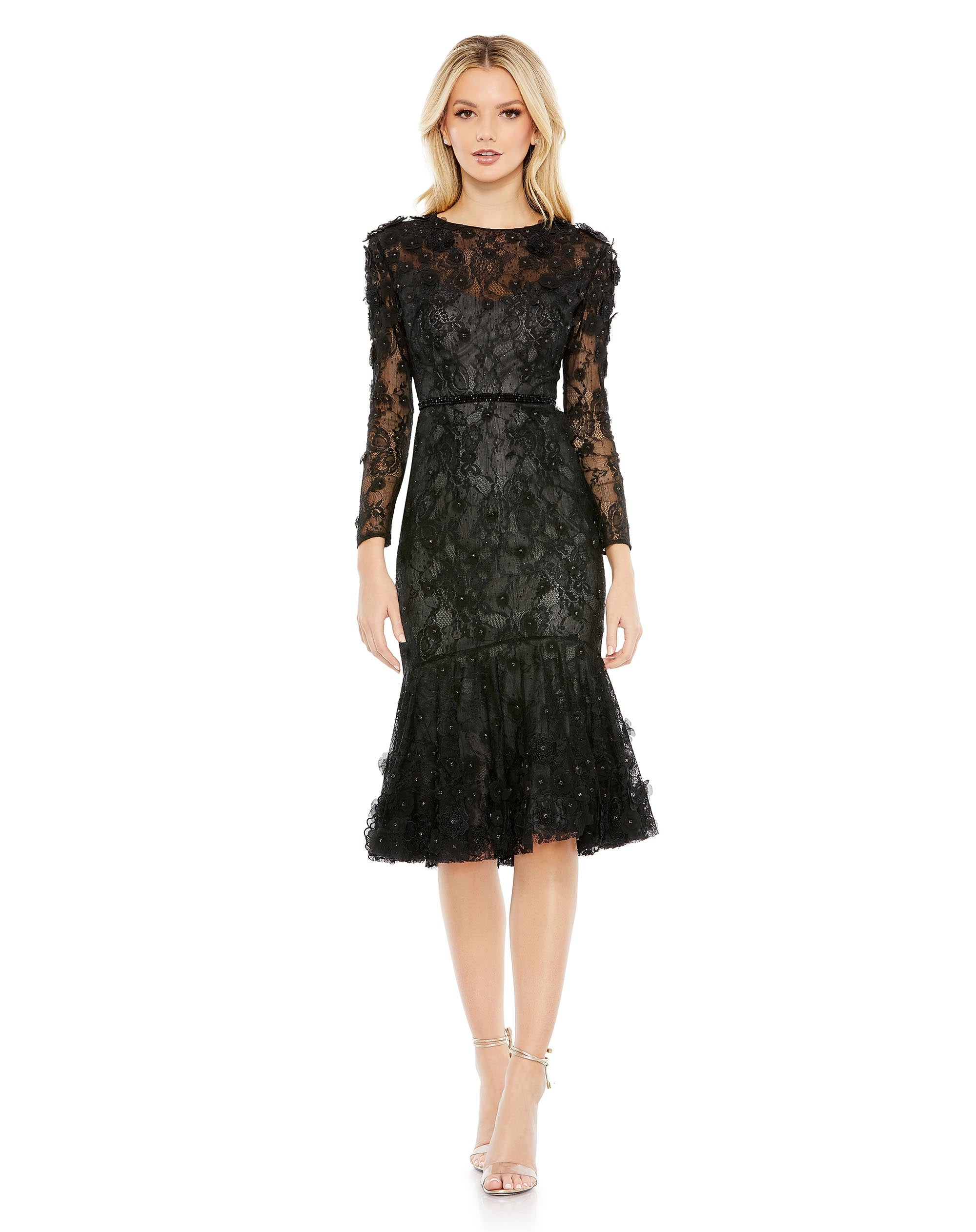 Cocktail Dresses Short Long Sleeve Evening Cocktail Dress Black