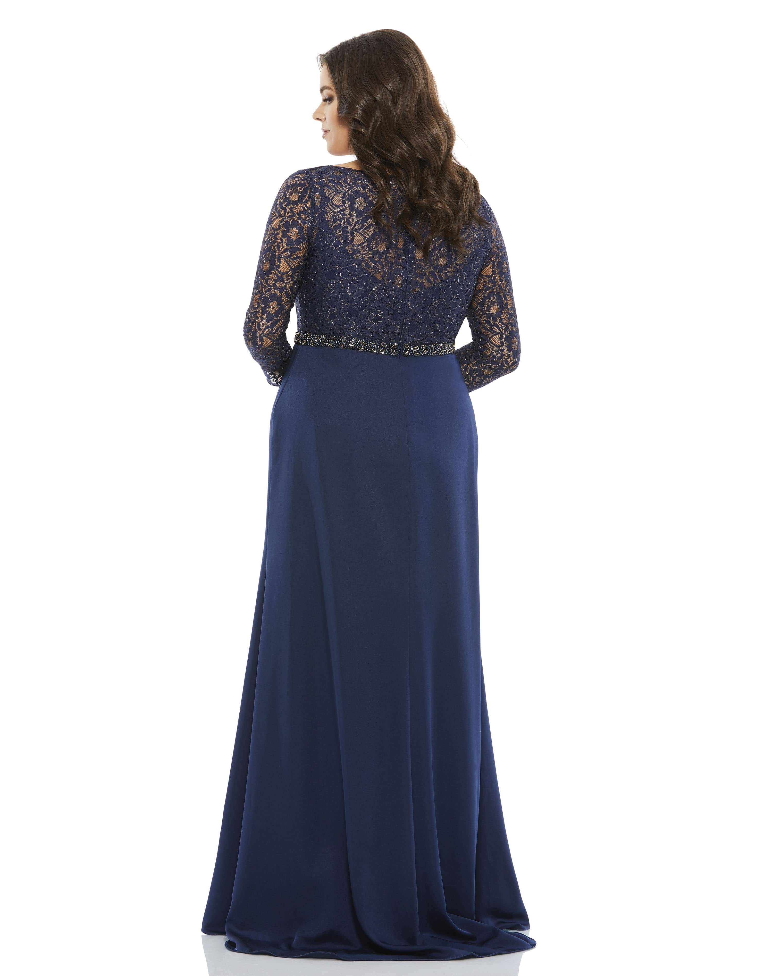 Mother of the Bride Dresses Long Sleeve Mother of the Bride Draped Gown Midnight