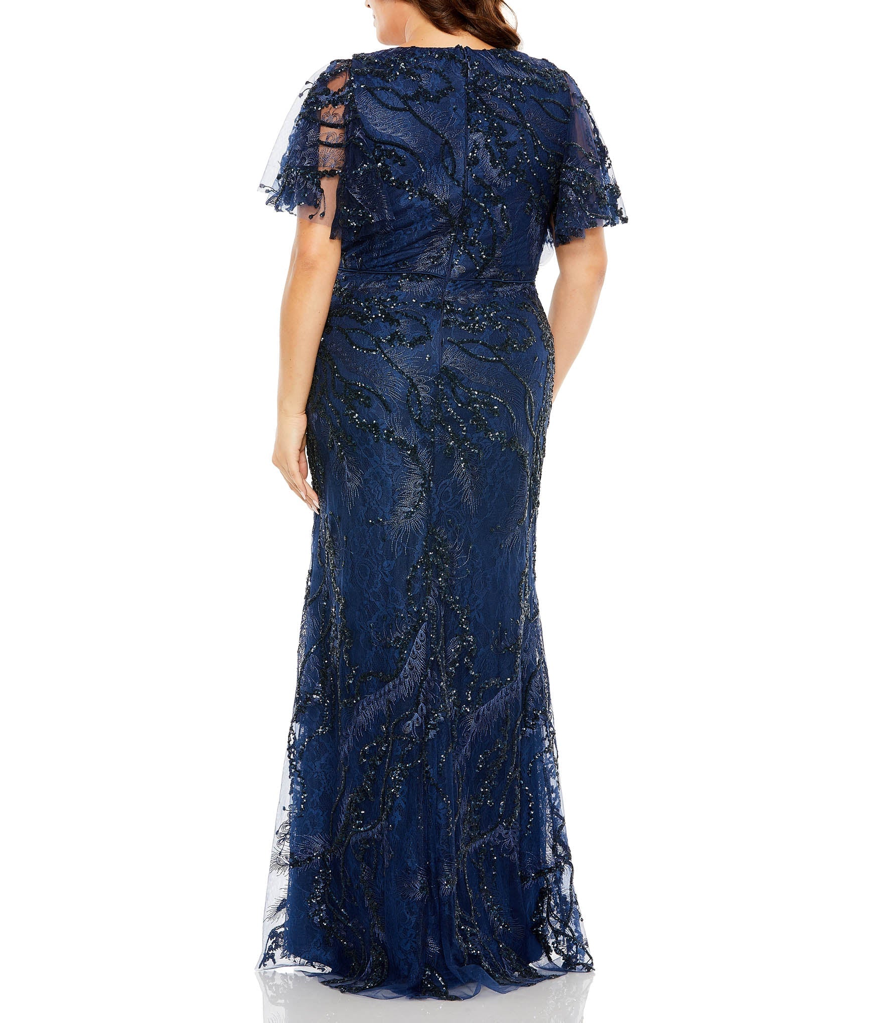 Plus Size Dresses Plus Size Long Formal Sequins Dress Midnight