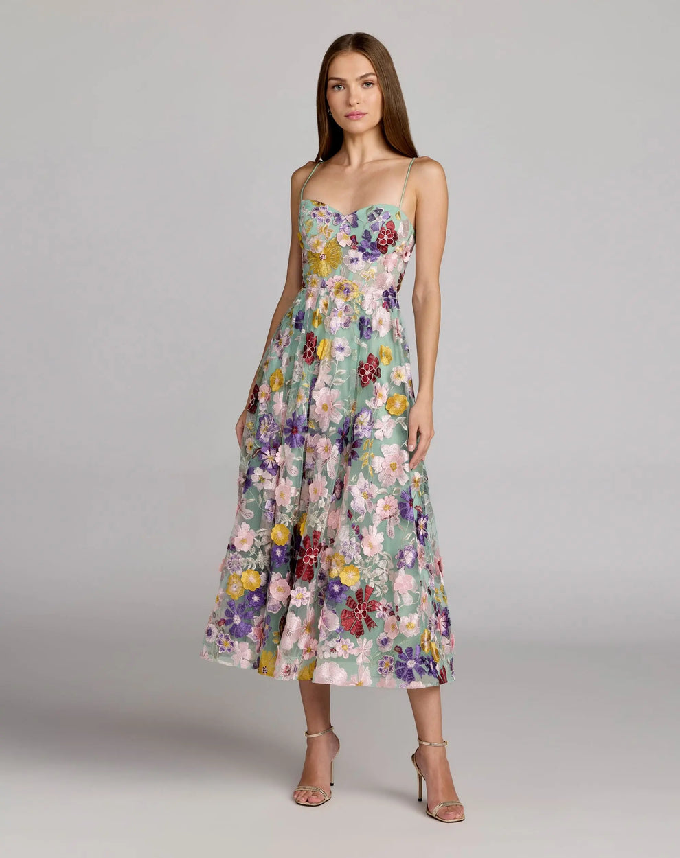 Sweetheart Midi Organza Formal A-Line Dress Mac Duggal 68605