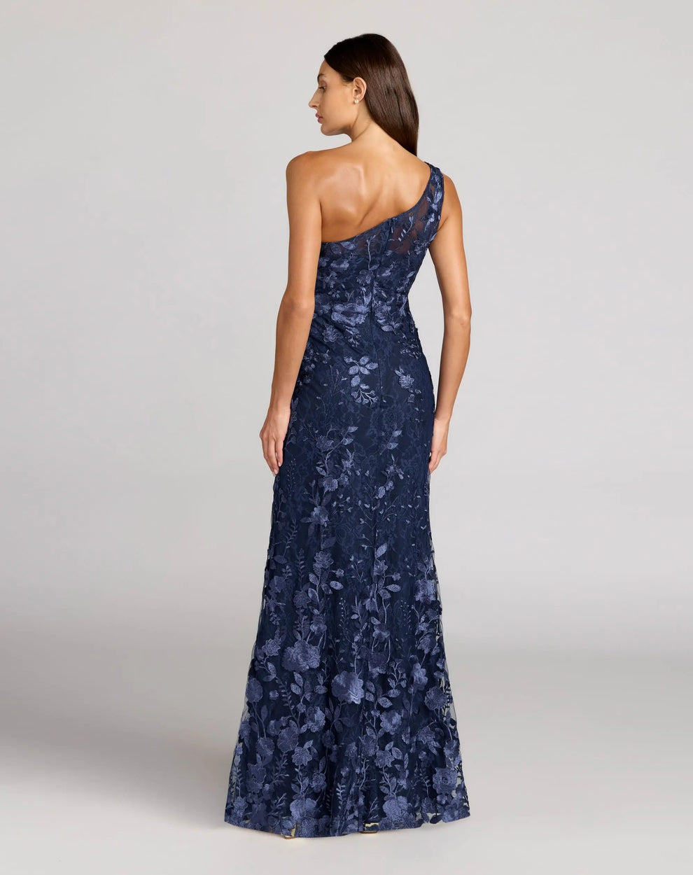 Formal Dresses Floral Long Lace Applique Formal Dress Mac Duggal 9968606 Midnight Multi