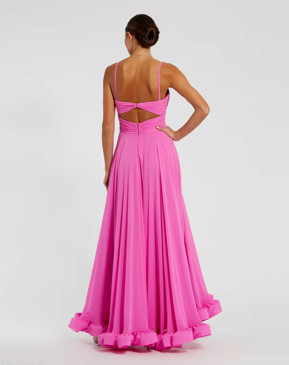 Prom Dresses High Low Formal Ruffle Prom Dress Candy Pink