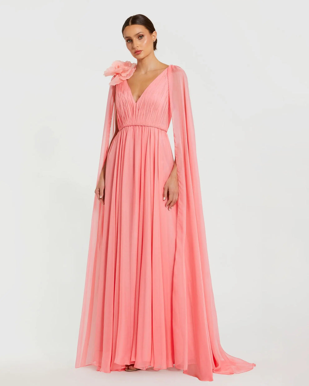 V-Neck Floor-Length Chiffon Formal A-Line Gown Mac Duggal 68768