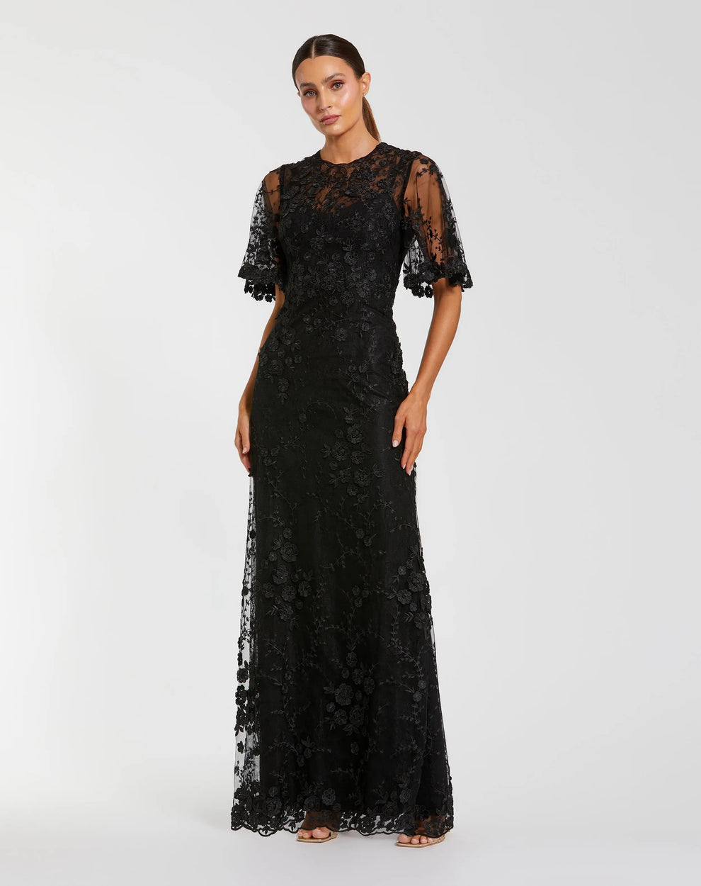 Mother of the Bride Dresses Floral Long Formal Mother of the Bride Dress Mac Duggal 9968810 Black