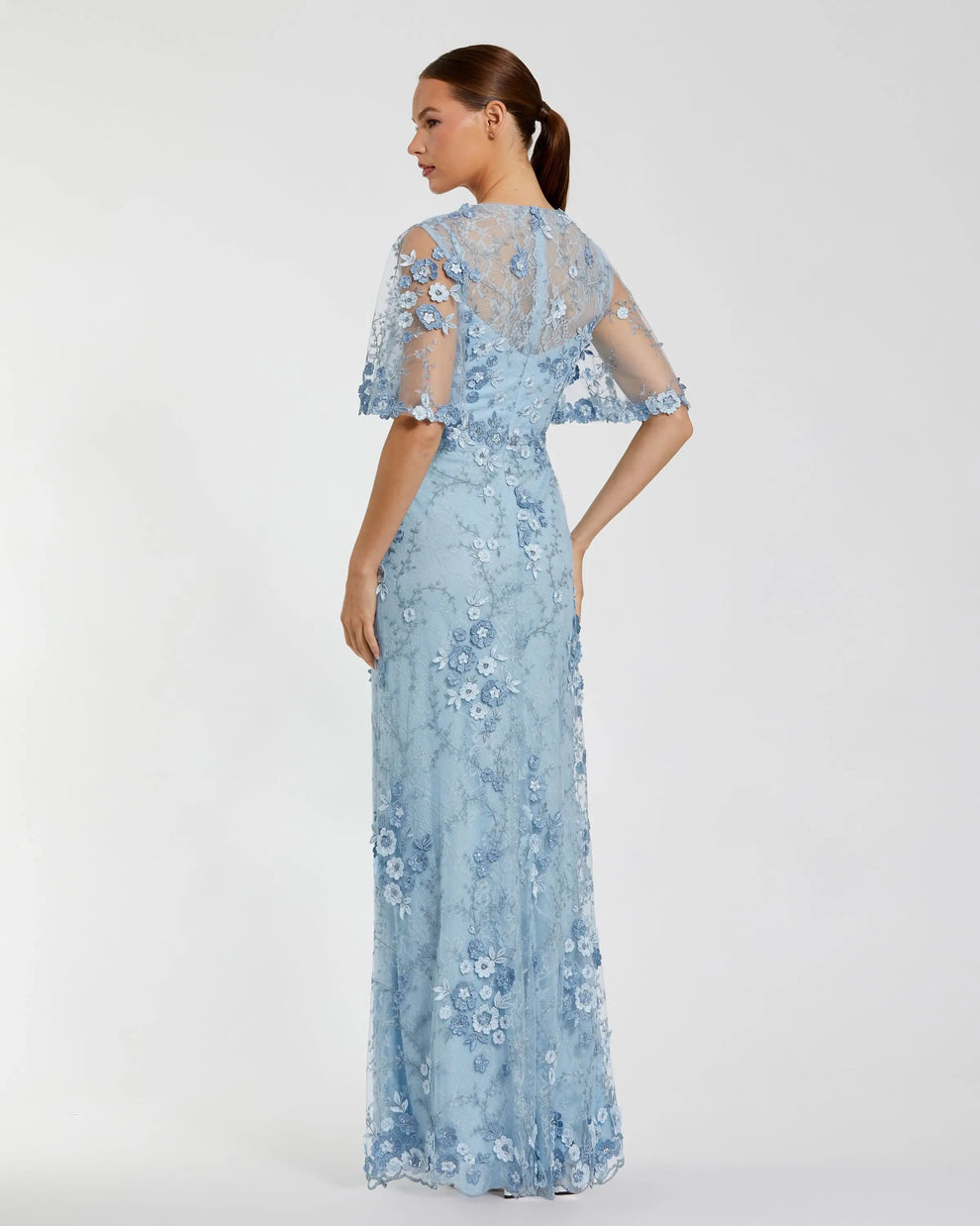 Mother of the Bride Dresses Floral Long Formal Mother of the Bride Dress Mac Duggal 9968810 French Blue