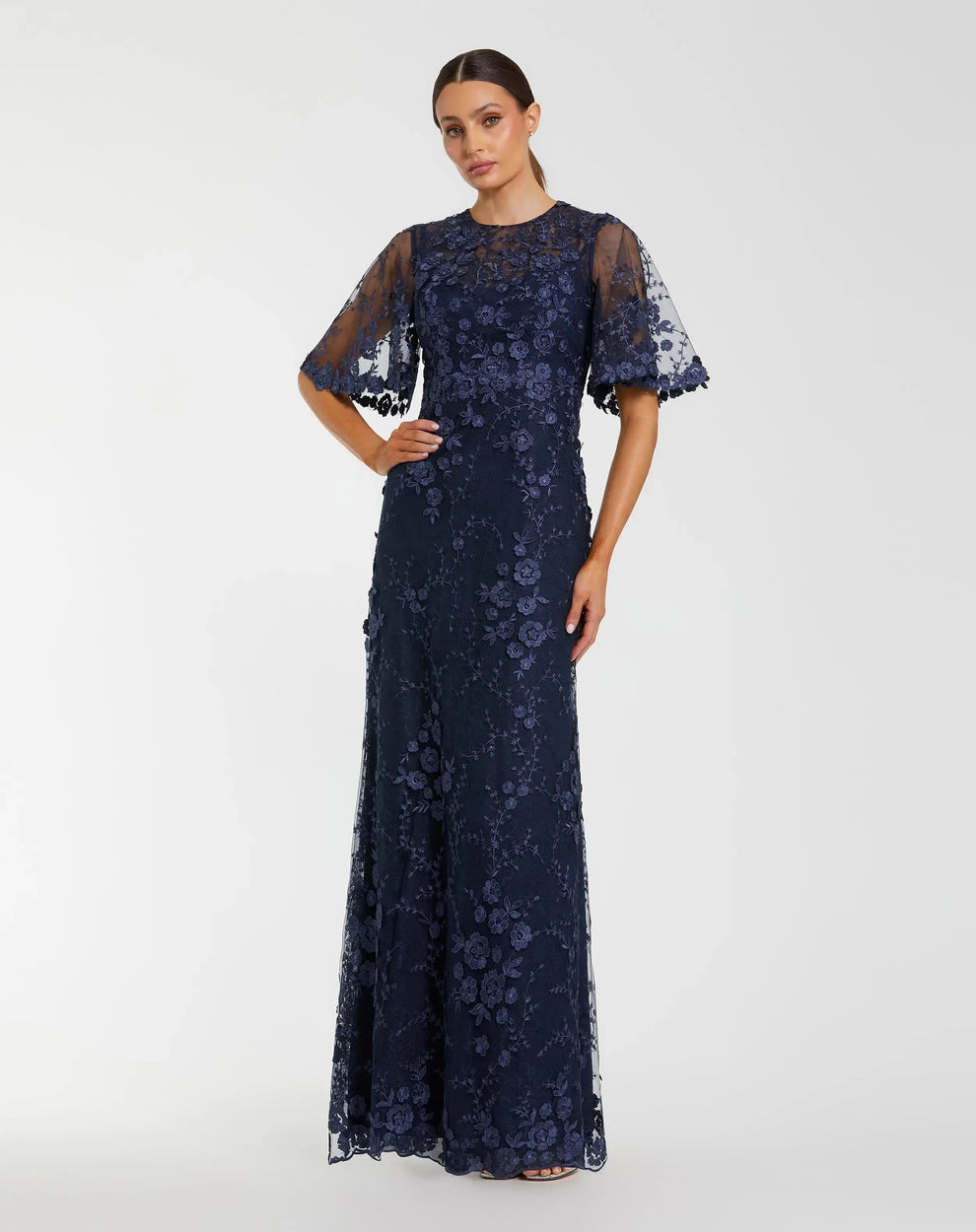Mother of the Bride Dresses Floral Long Formal Mother of the Bride Dress Mac Duggal 9968810 Midnight