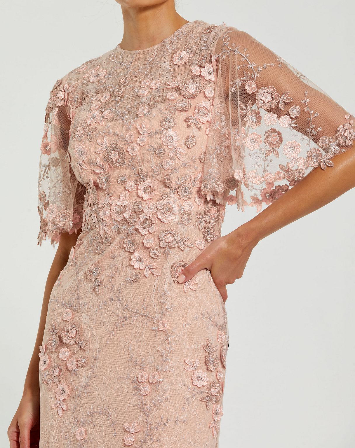 Formal Dresses Long Formal Floral Applique Evening Dress Rose