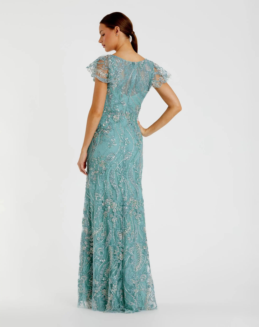 Mother of the Bride Dresses Long Floral Applique Formal Mother of the Bride Dress Mac Duggal 9968914 Seafoam