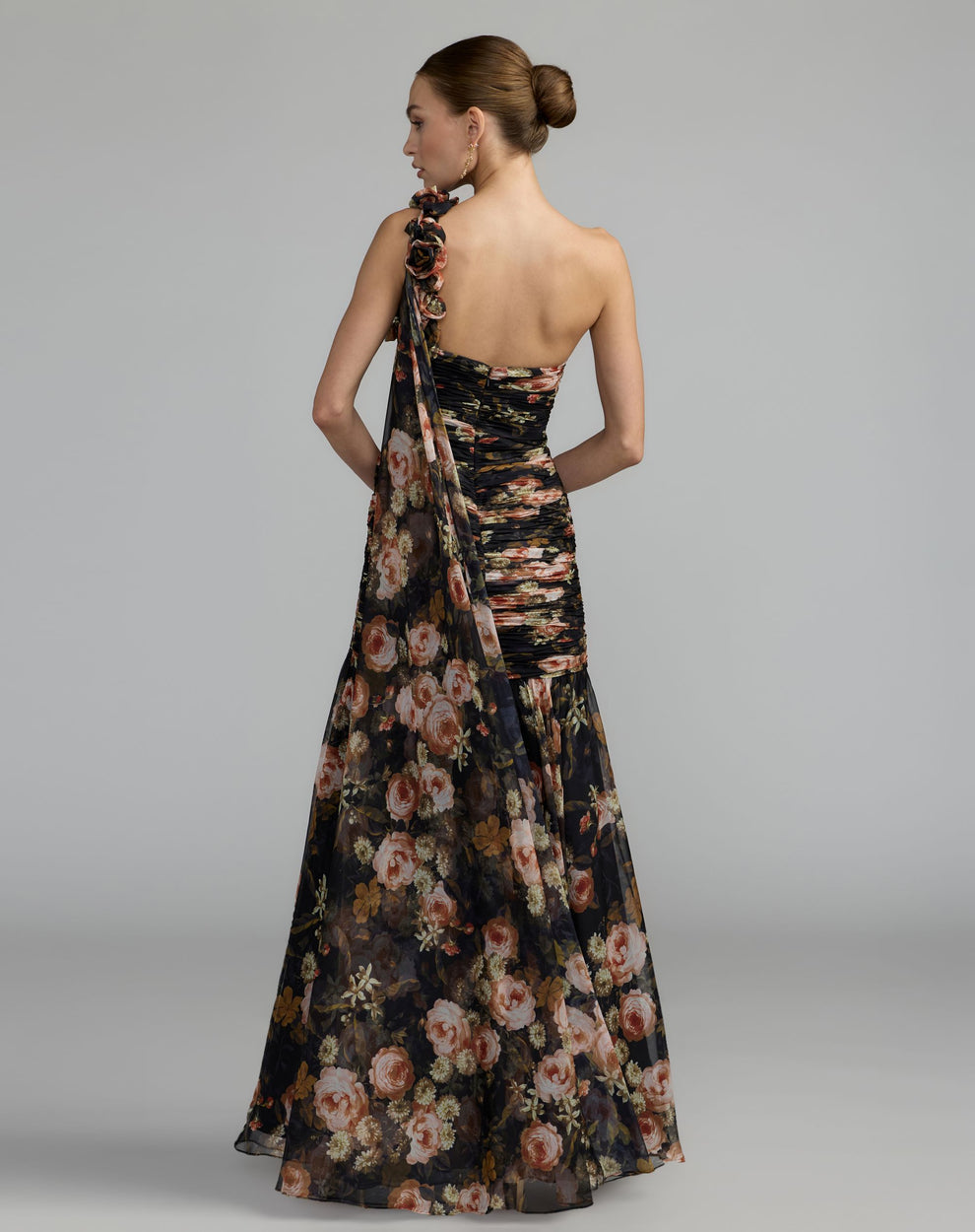 One-Shoulder Floor-Length Chiffon Prom Mermaid Mac Duggal 68993