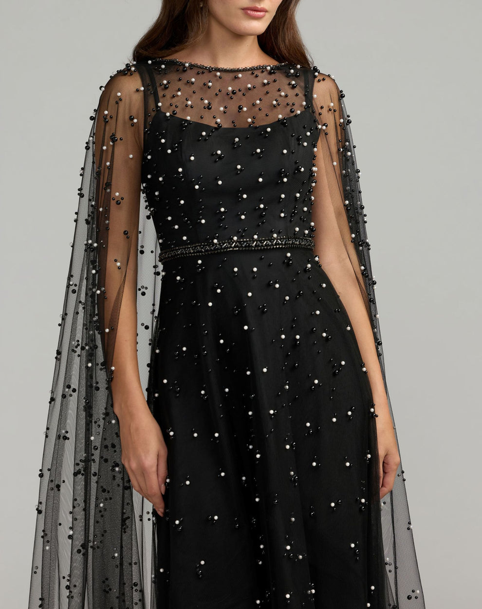 Illusion Floor-Length Tulle Evening Ball Gown Mac Duggal 69025