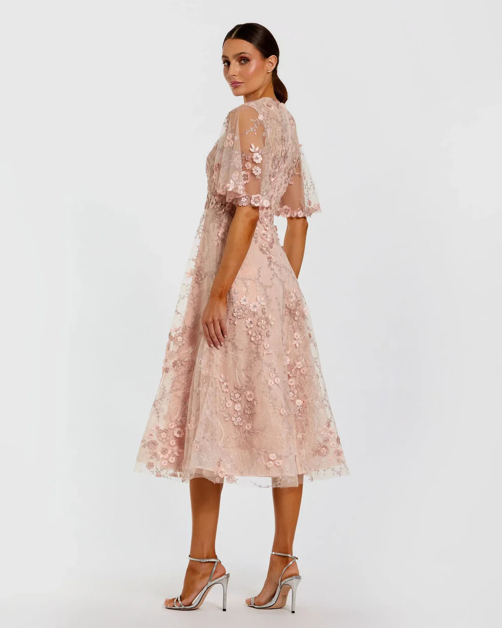 Cocktail Dresses A Line Short Floral Cocktail Dress Blush