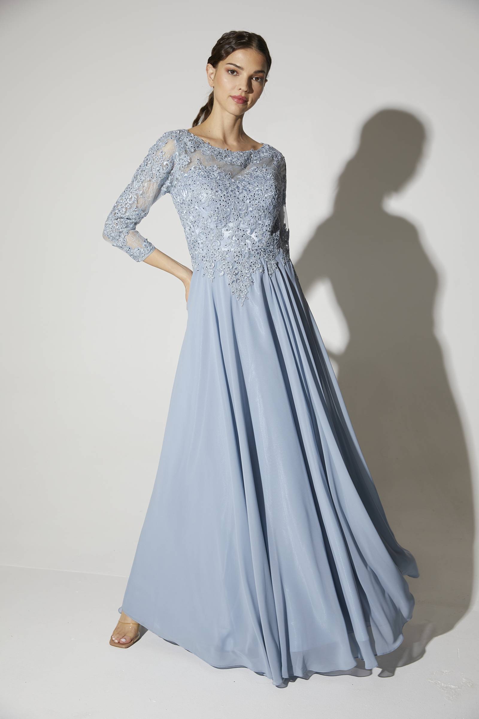 Formal Dresses Long Prom Sequin A line Formal Dress Eureka Fashion 6909 Dusty Blue