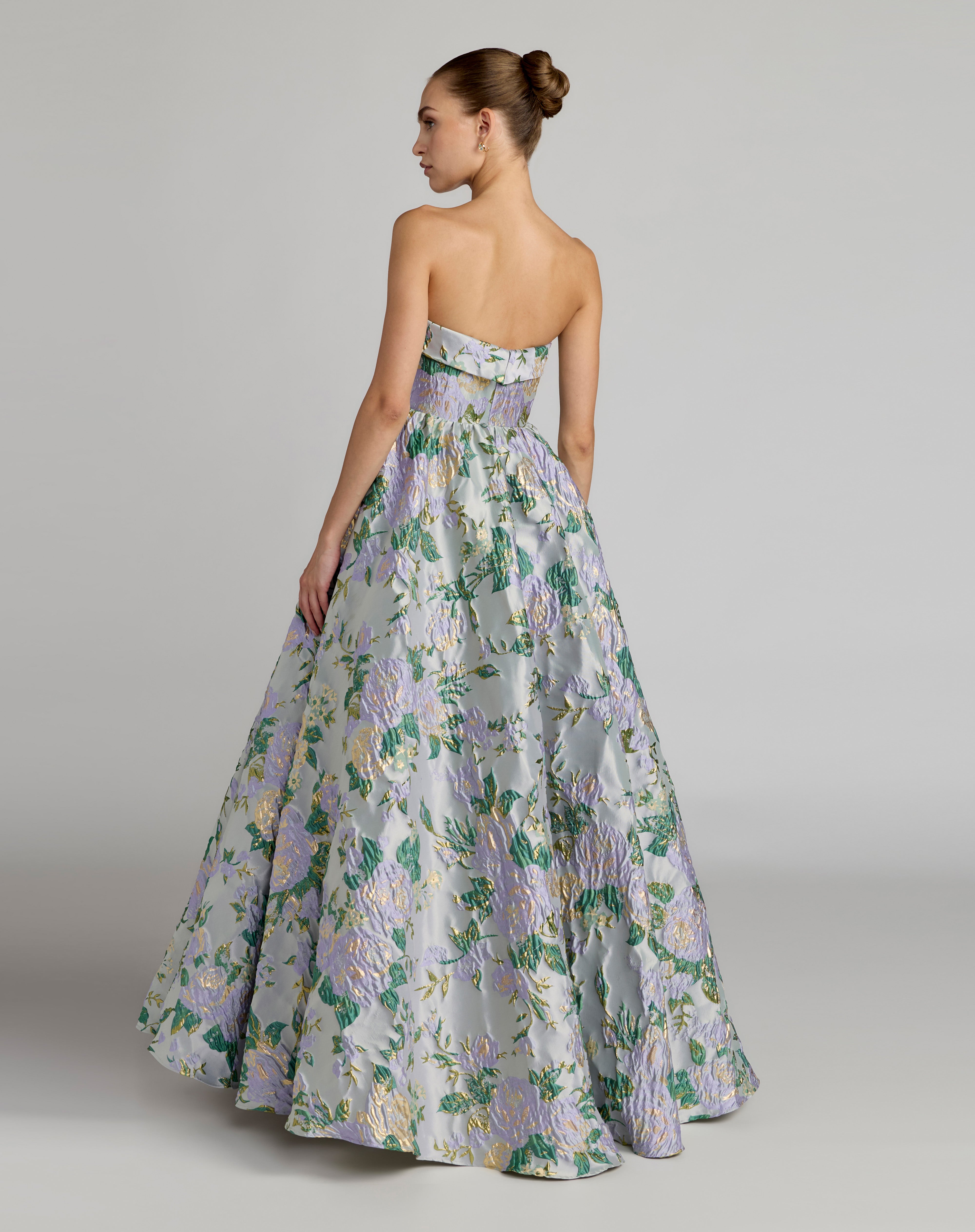 Strapless Straight Neck Floor-Length Mikado Prom Ball Gown Mac Duggal 69172
