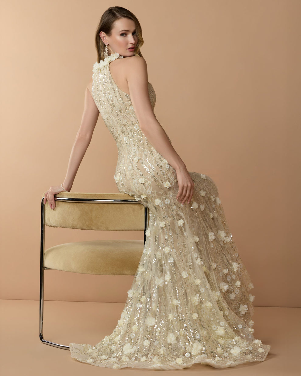 Halter Floor-Length Sequin Formal Mermaid/Trumpet Mac Duggal 69325