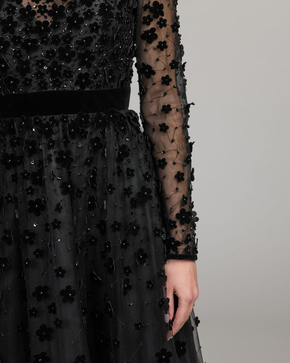 Crew/High-Neck Floor-Length Tulle Formal Ball Gown Mac Duggal 69200