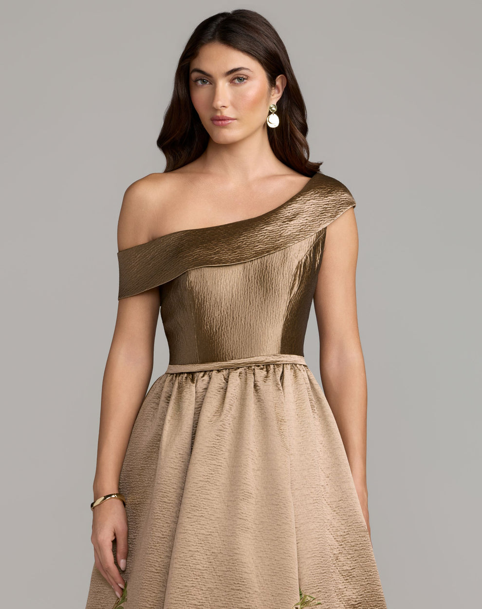 One-Shoulder Floor-Length Satin Formal Ball Gown Mac Duggal 69237