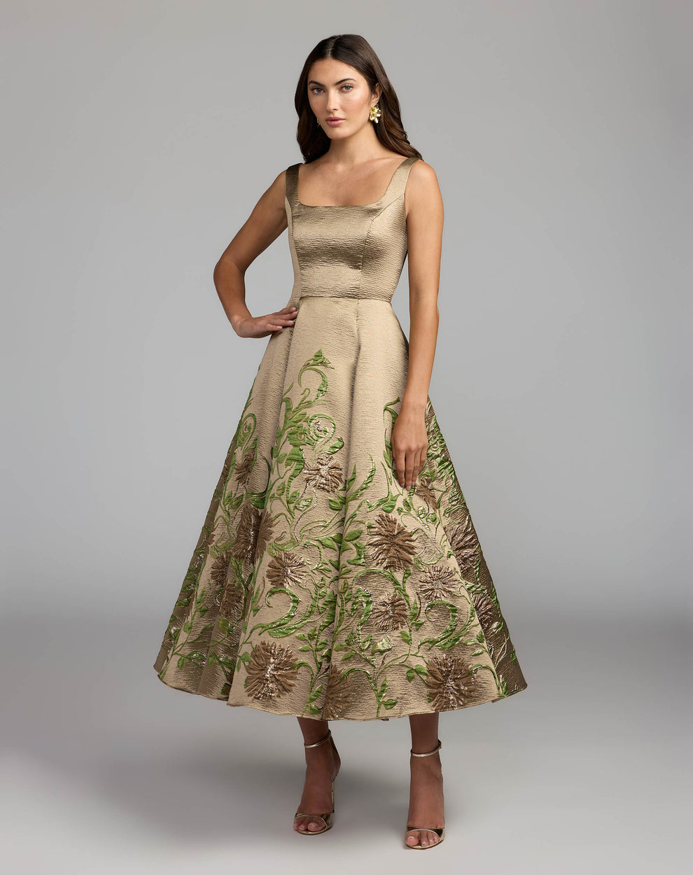 Square Tea-Length Mikado Cocktail A-Line Mac Duggal 69238