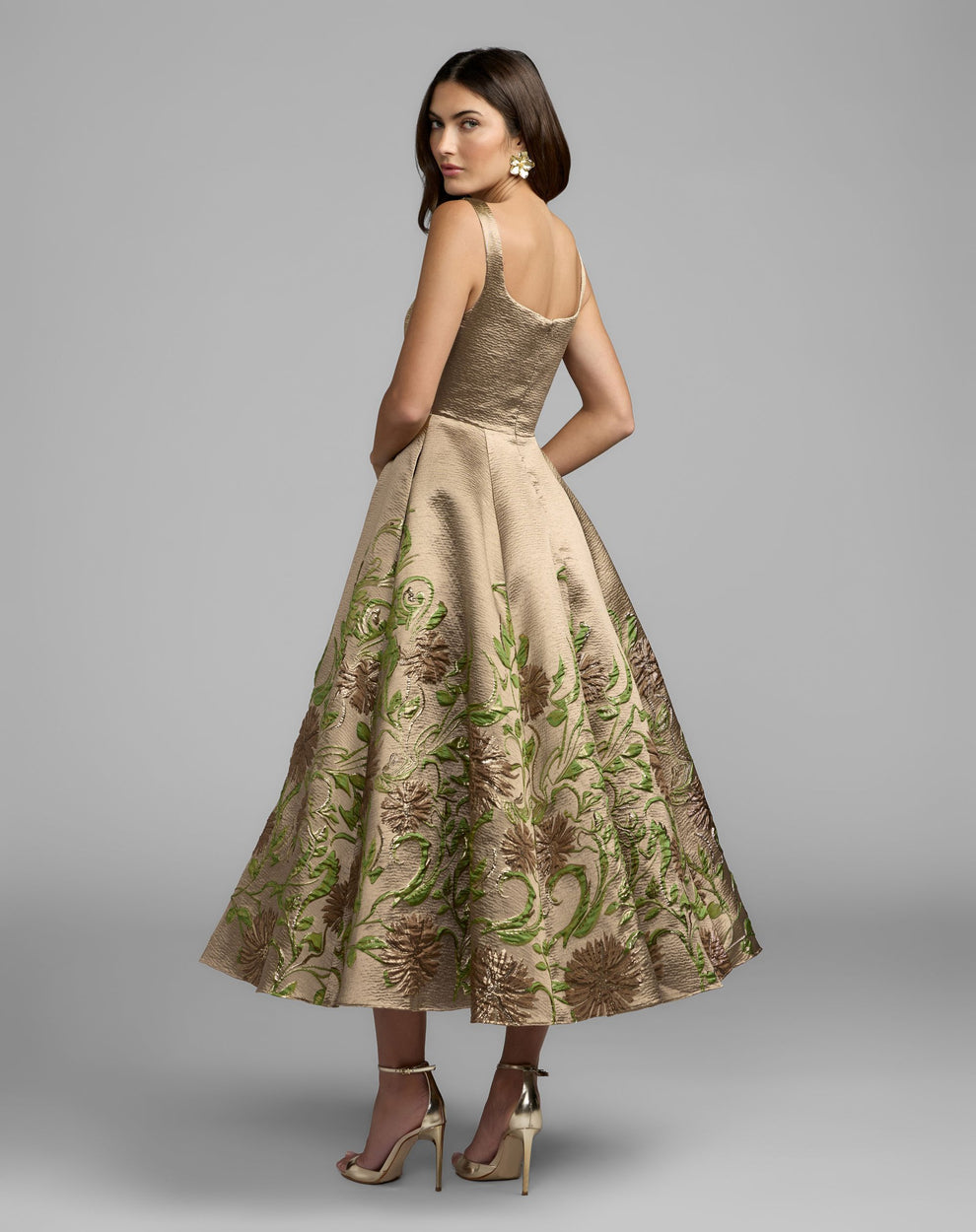Square Tea-Length Mikado Cocktail A-Line Mac Duggal 69238