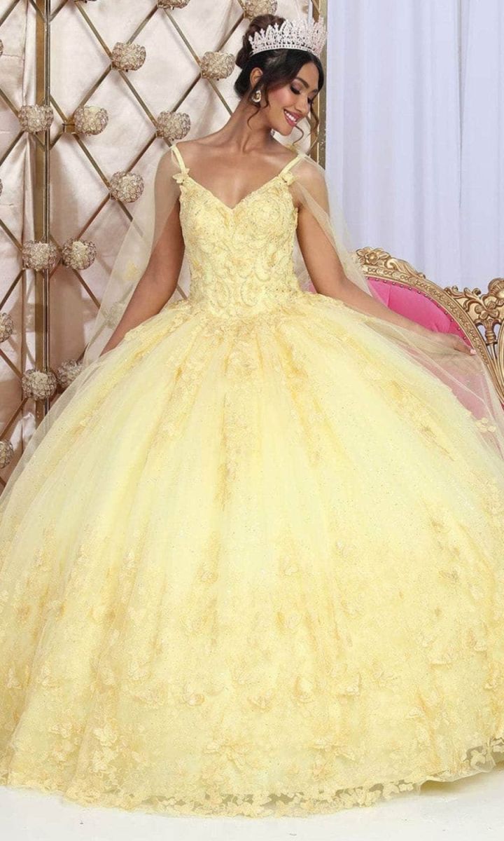 V-Neck Floor-Length Tulle Quinceañera Ball Gown May Queen LK226