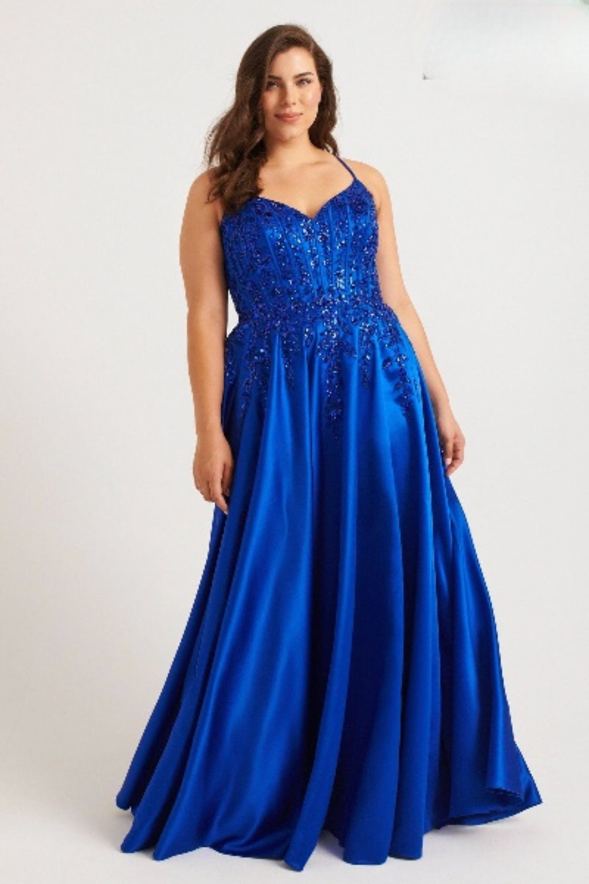 Plus Size Dresses Plus Size Corset Long Formal A Line Prom Dress Royal