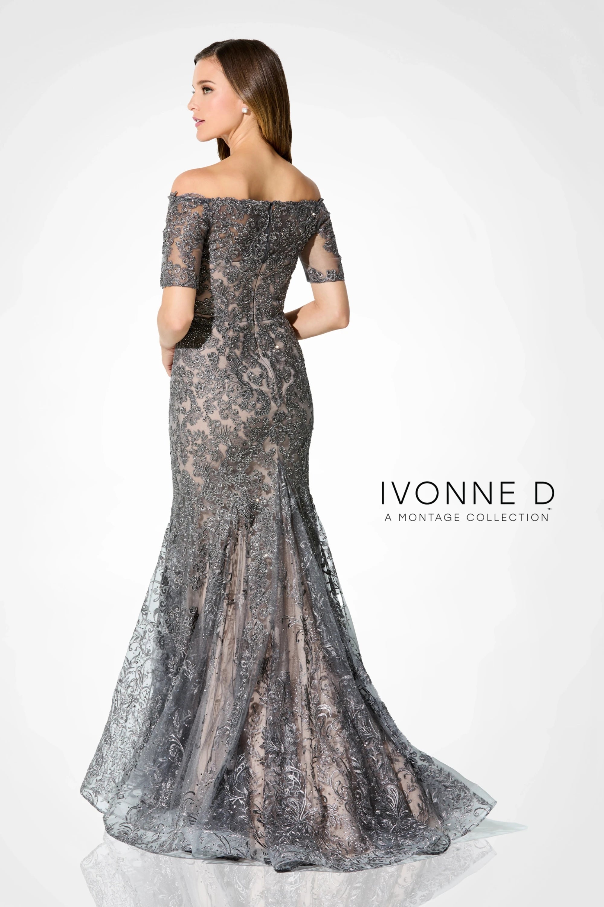 Formal Dresses Beaded Mermaid Formal Long Evening Dress Charcoal