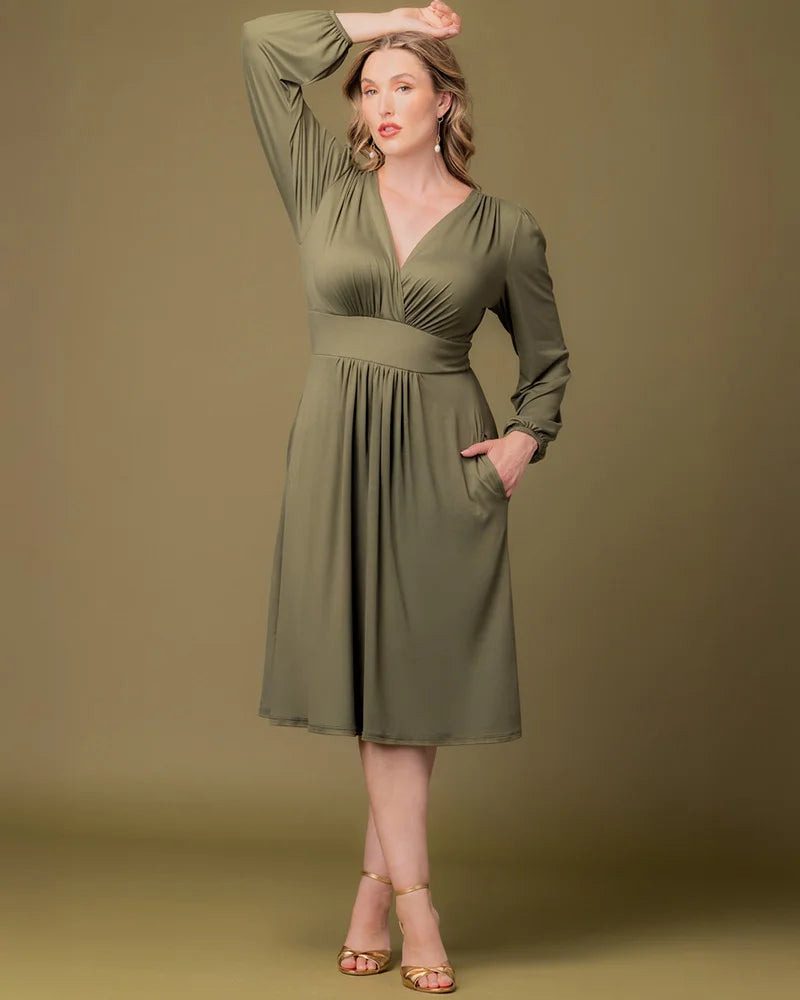 Plus Size Dresses Long Sleeve A Line Short Cocktail Plus Size Dress Olive