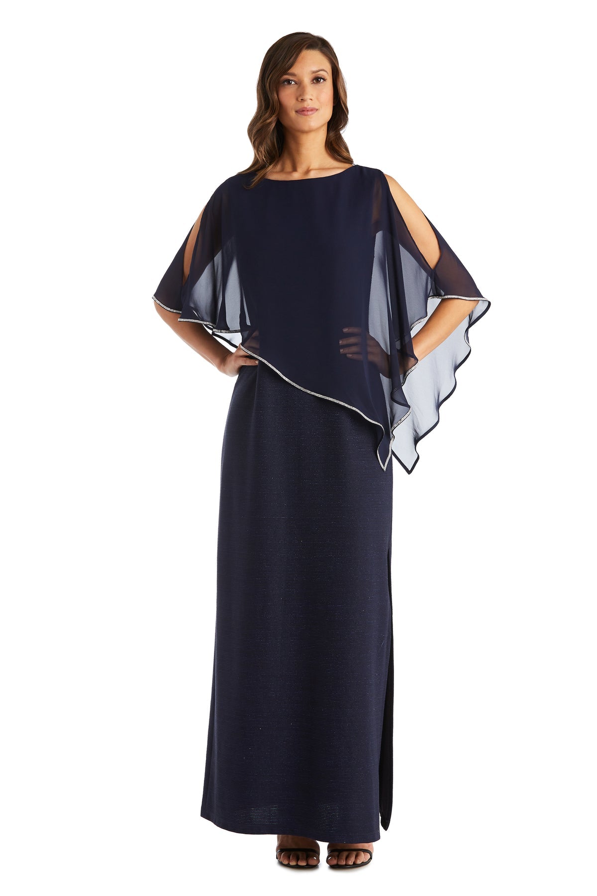 Jewel Floor-Length Chiffon Formal Sheath R&M Richards 7076P
