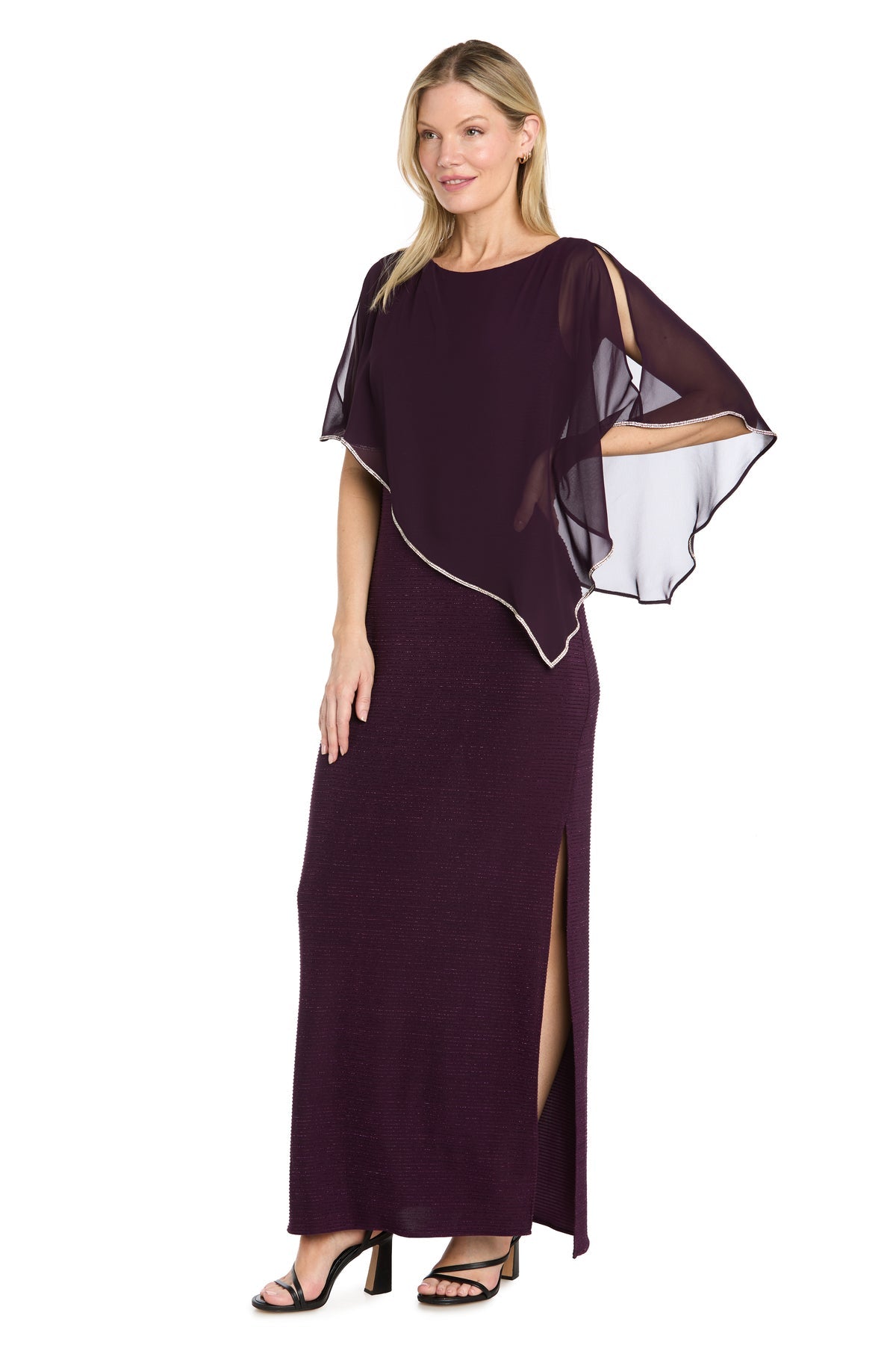 Jewel Floor-Length Chiffon Formal Sheath R&M Richards 7076P