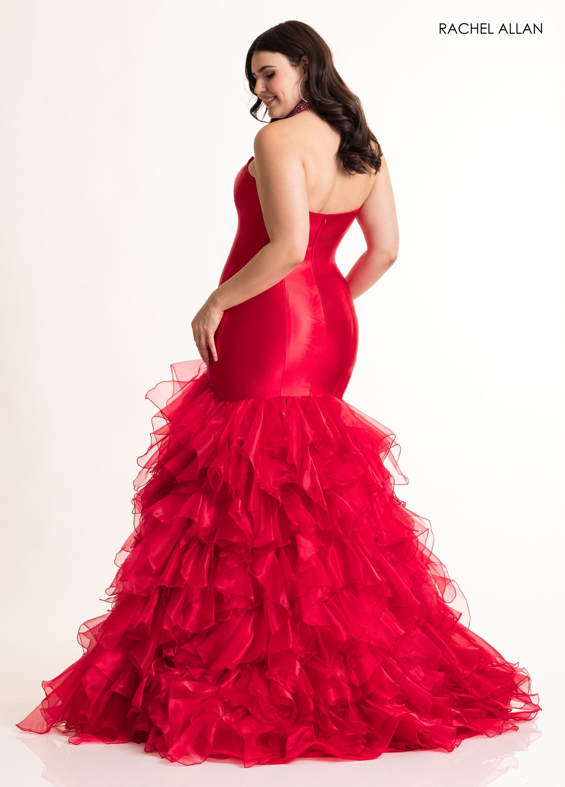 Prom Dresses Long Formal Prom Evening Ruffle Dress Red