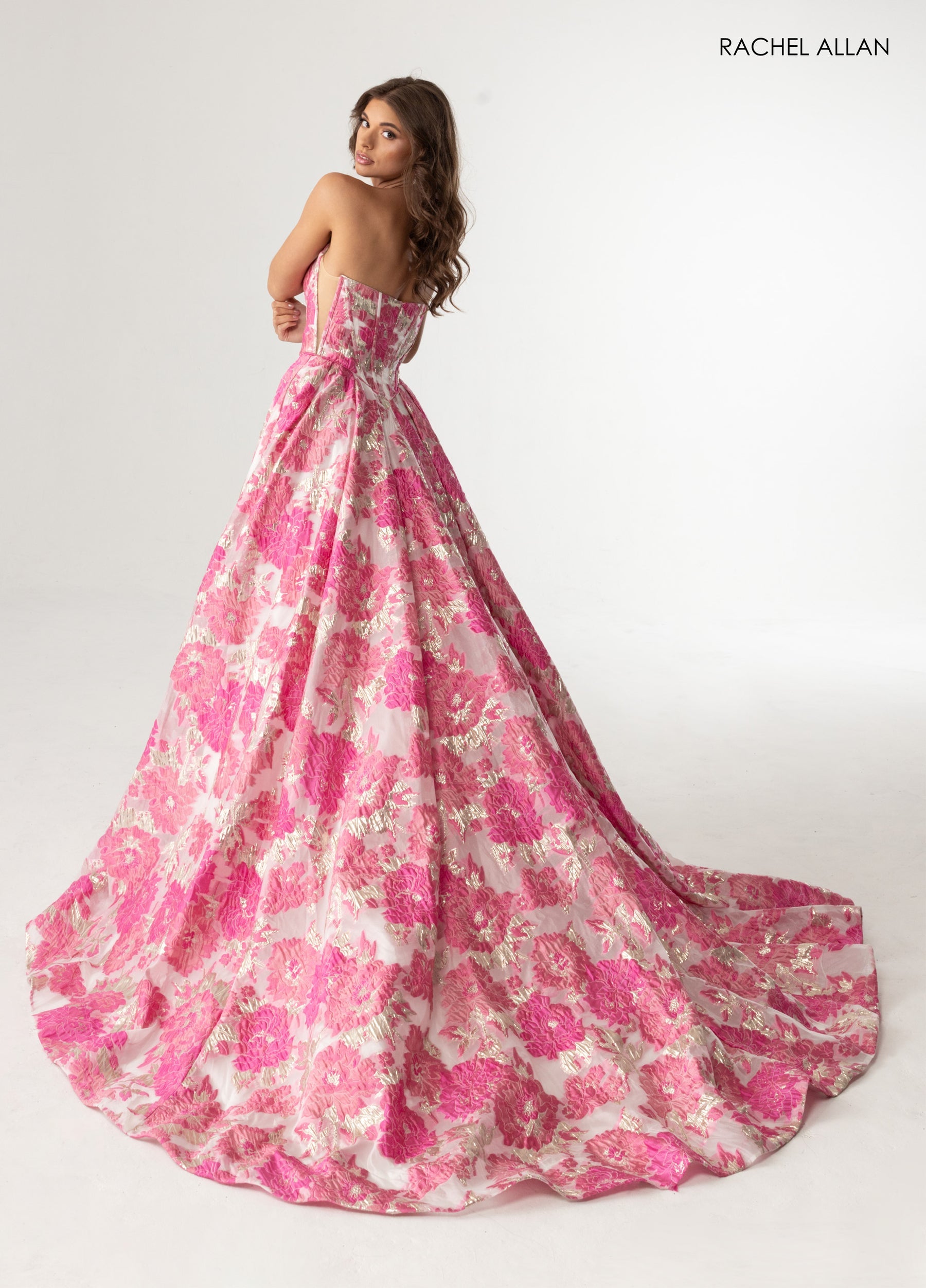 Prom Dresses A Line Corset Formal Prom Dress Pink Multi