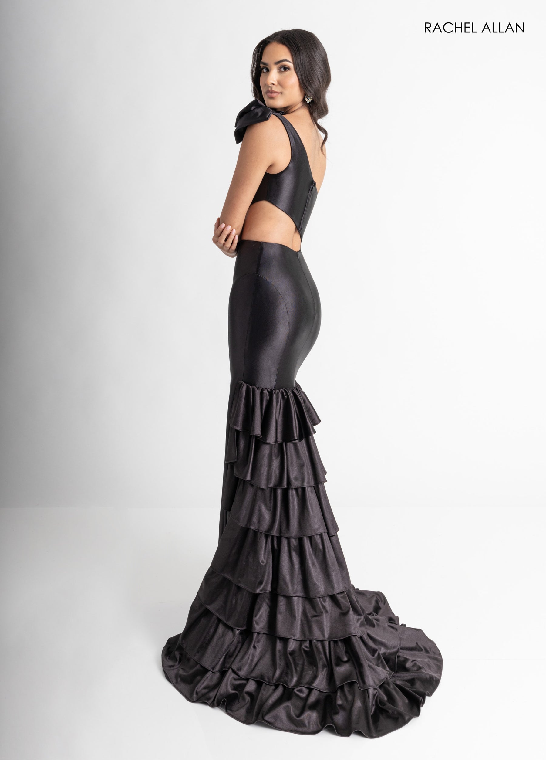 Prom Dresses Long Formal Rufle Prom Dress Black