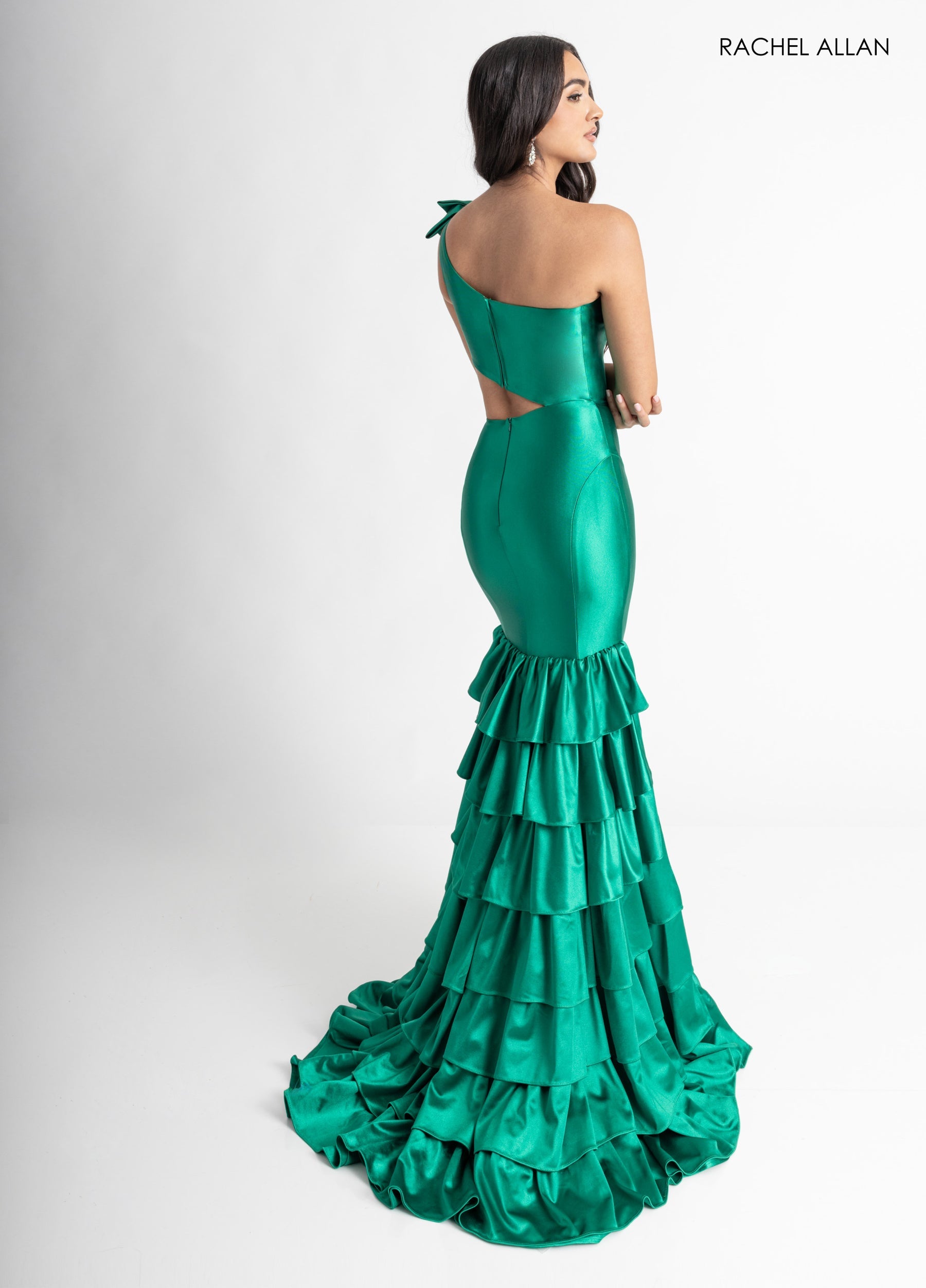 Prom Dresses Long Formal Rufle Prom Dress Emerald