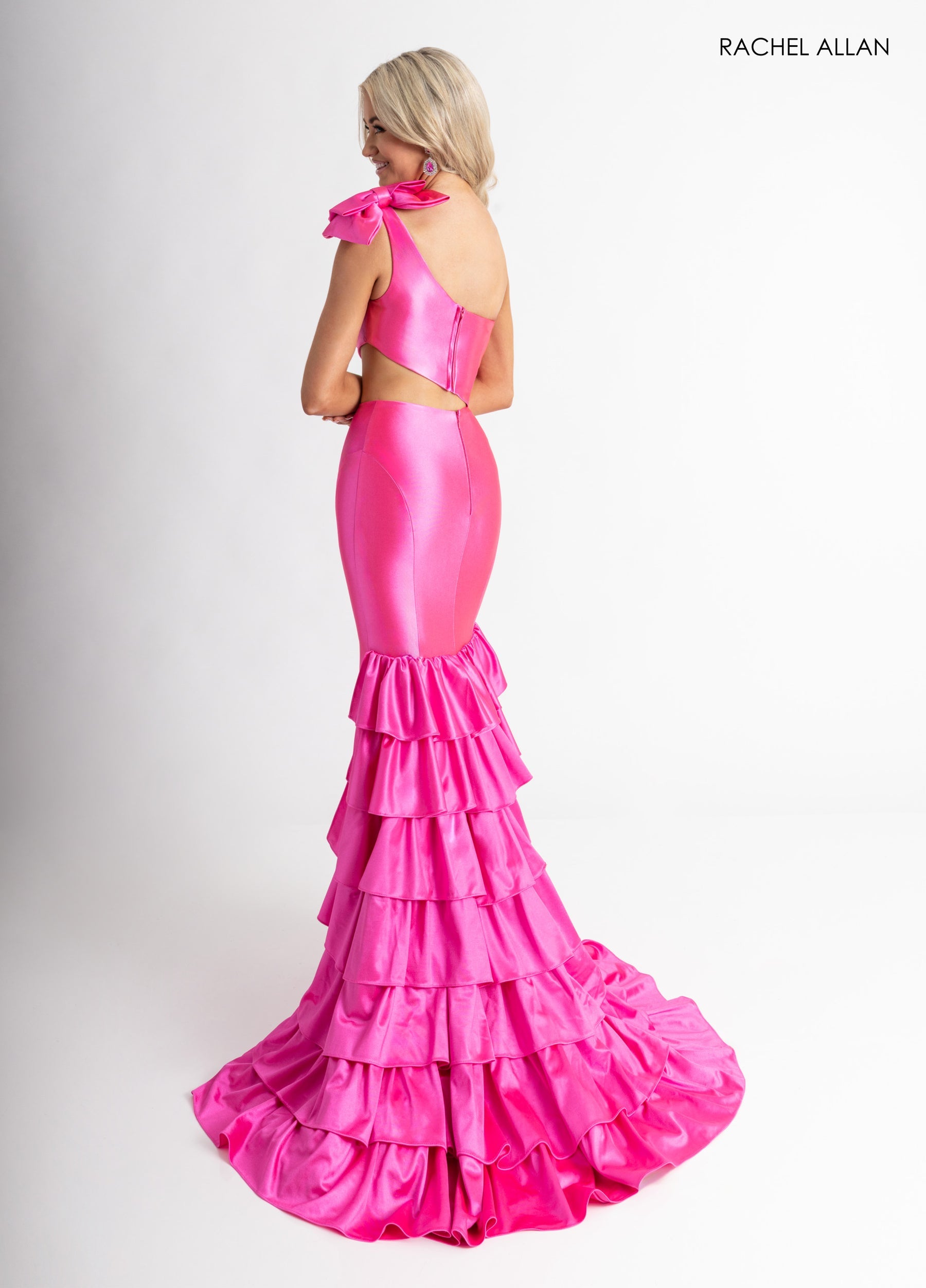 Prom Dresses Long Formal Rufle Prom Dress Fuchsia