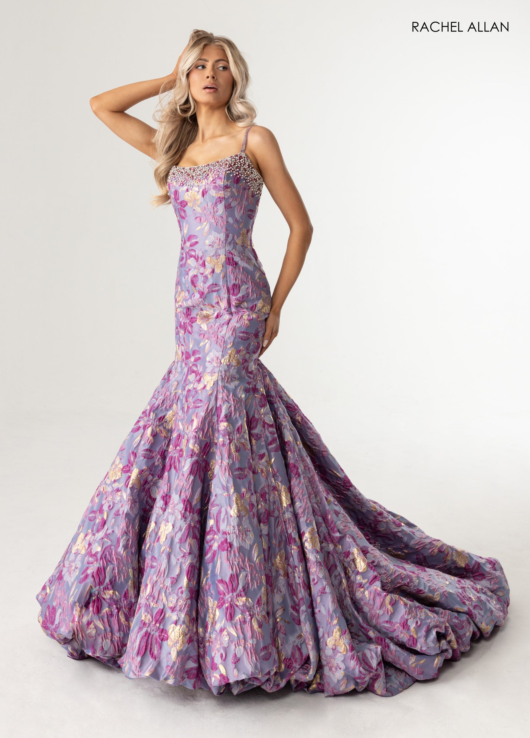 Formal Dresses Beaded Long Formal Prom Mermaid Dress Periwinkle