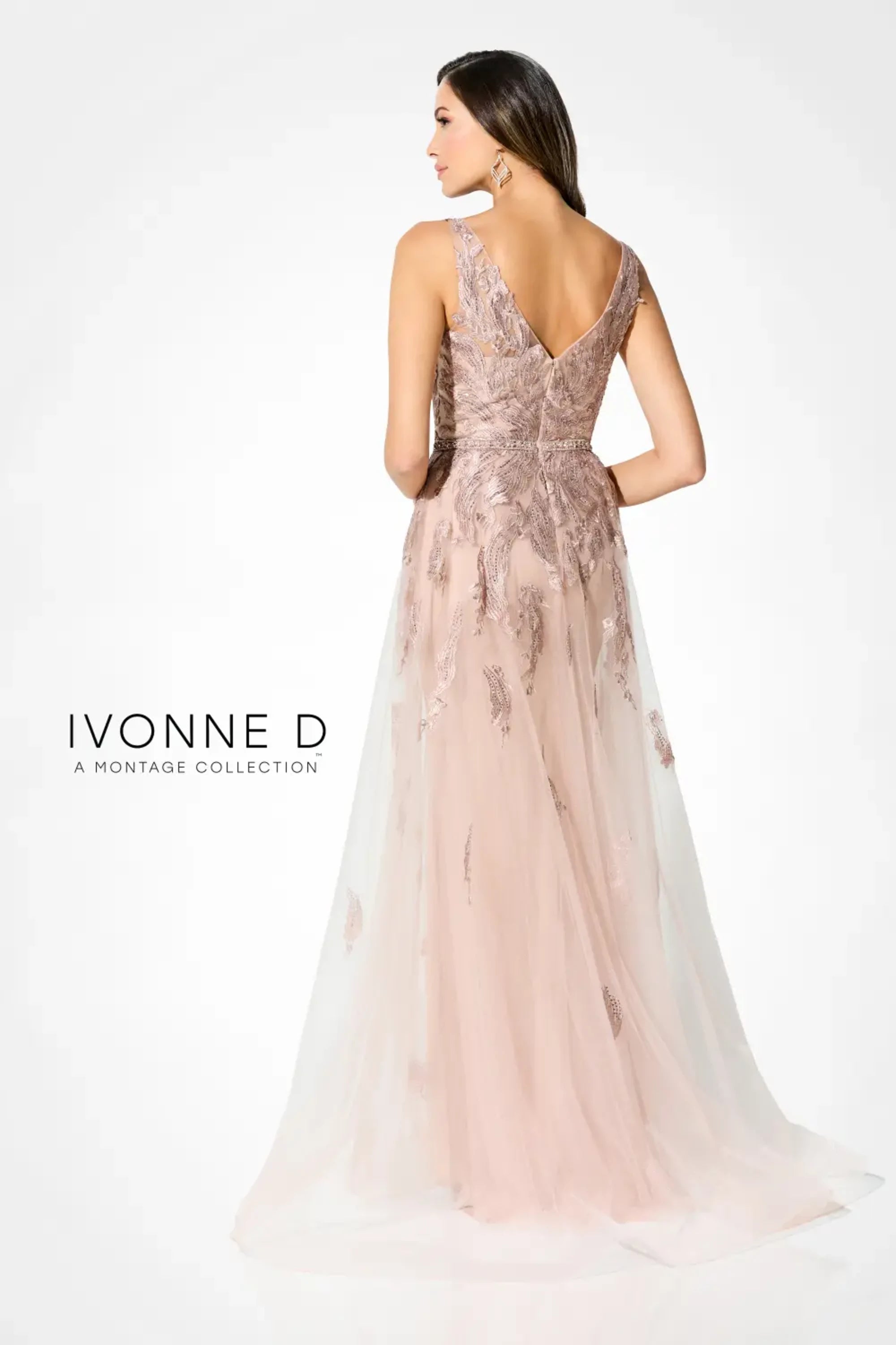 Formal Dresses Long A Line Formal Beaded Applique Overskirt Dress Pink Topaz